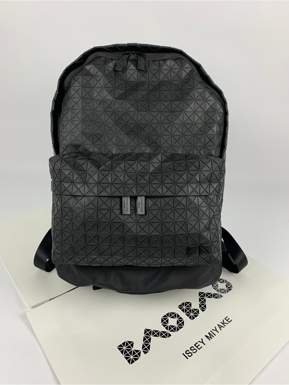 Issey Miyake Black Geometric Panel Backpack